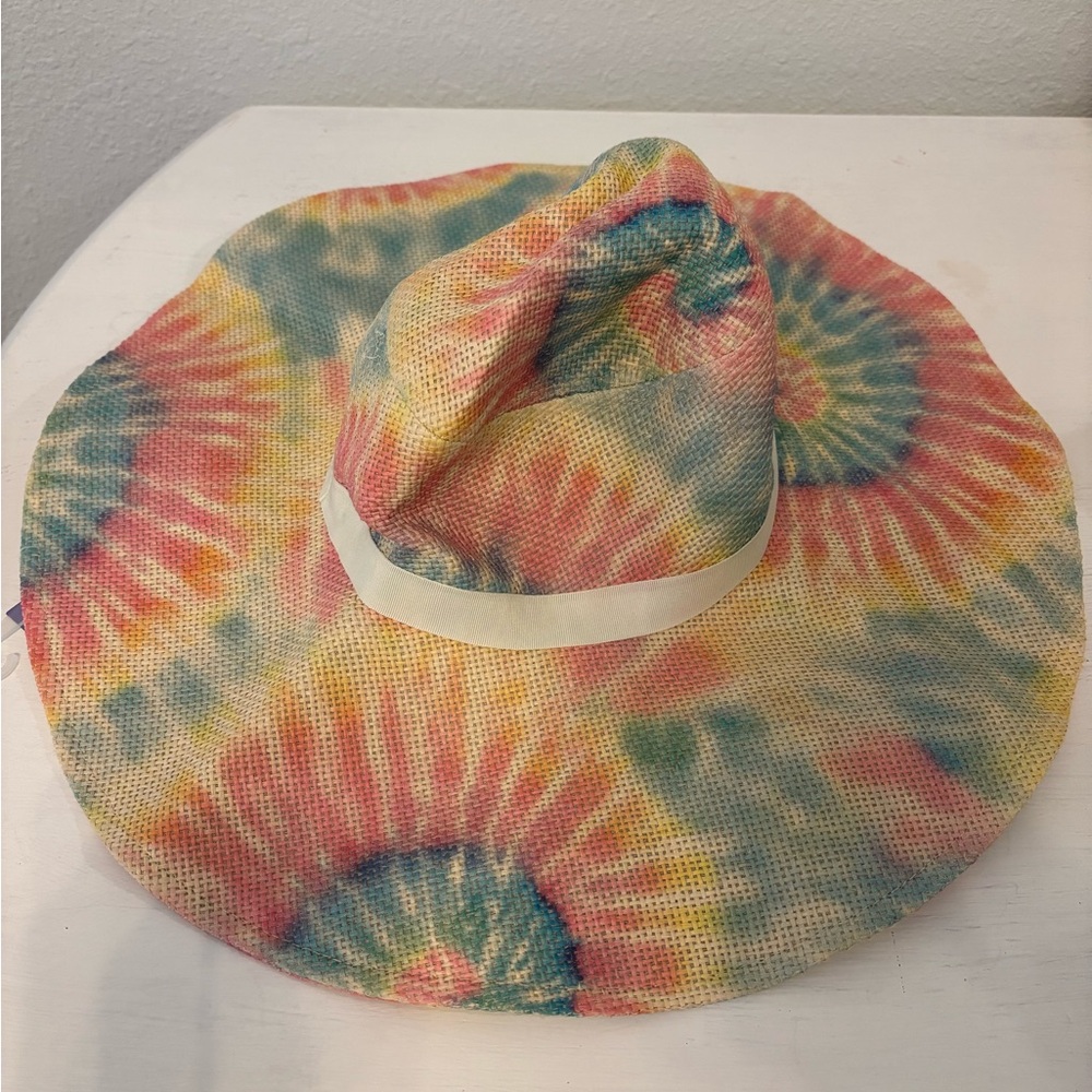 Y2K NWT Large Floppy Tie Dye Beach Hat